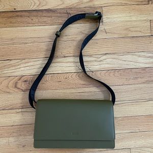 Baggu Green Leather bag, hard to find style